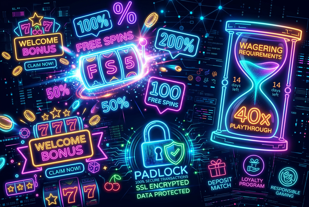 Kolaż elementów interfejsu bonusowego i metod płatności w kasynie