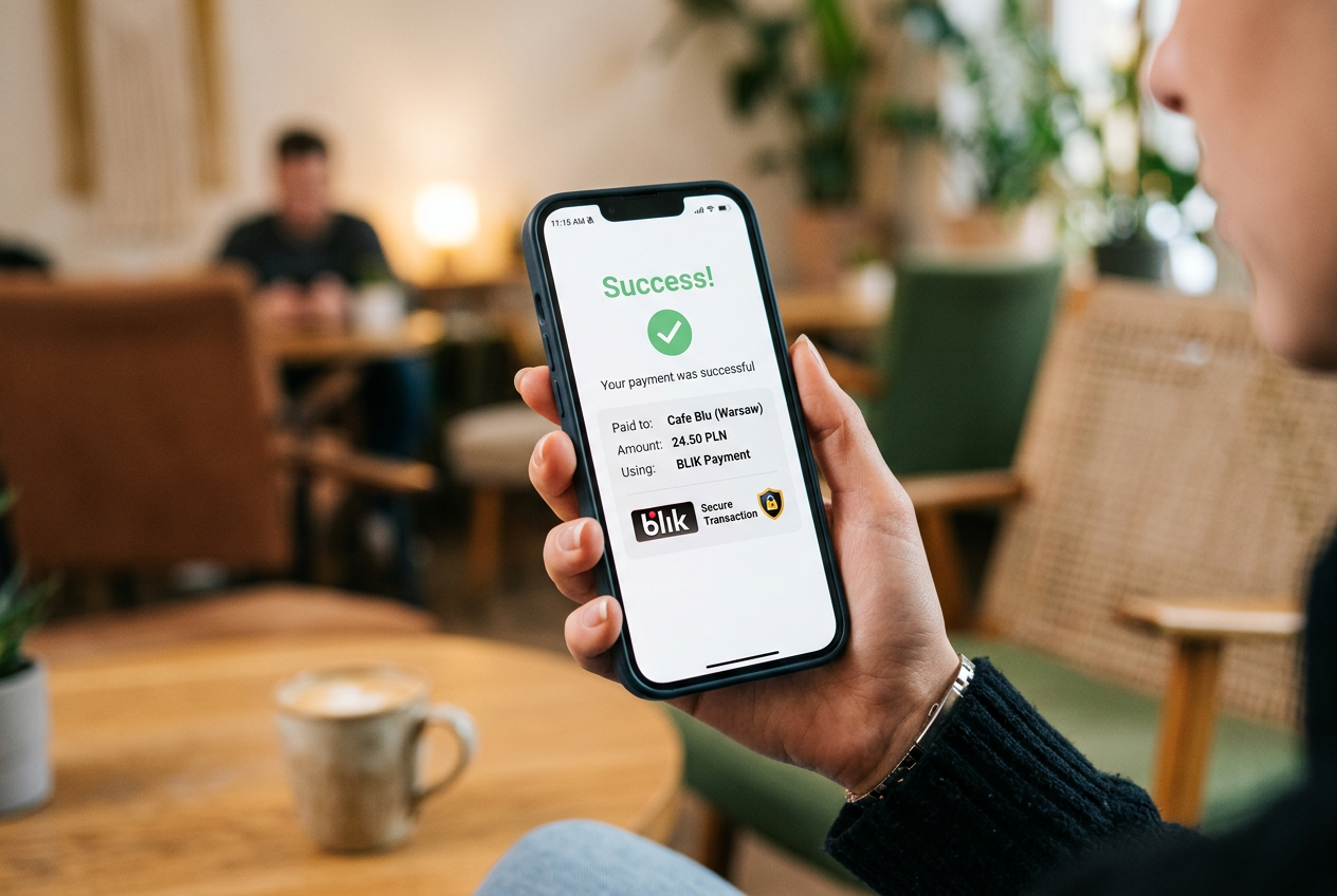 Secure mobile payment interface showing BLIK and cryptocurrency options for online casinos
