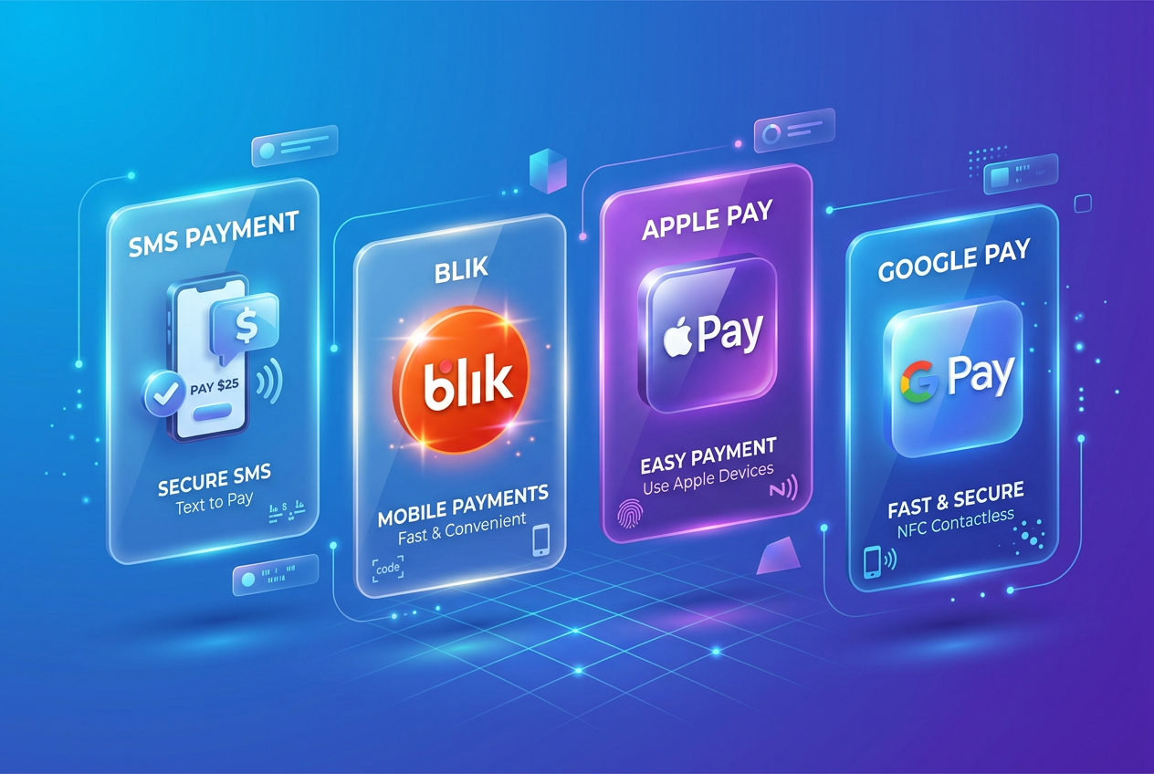 Ikony nowoczesnych metod płatności mobilnych w kasynie online